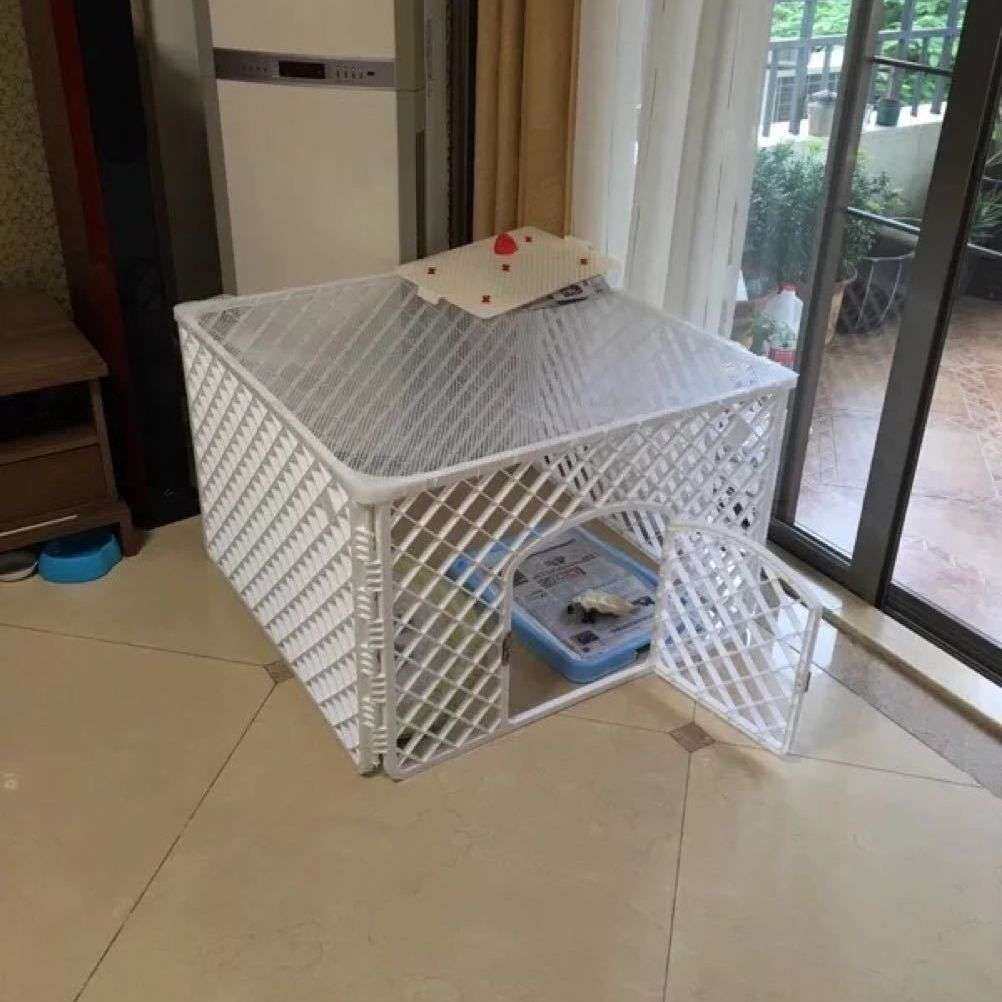 围栏狗栅栏塑料狗窝笼具pp树脂材料狗围栏支持一件代发金属锁设计