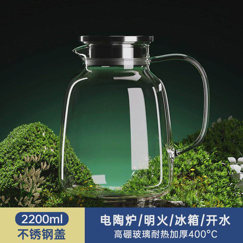 冷水壶玻璃耐高温凉水杯果茶壶大容量凉水壶凉茶壶套装家用冰新款