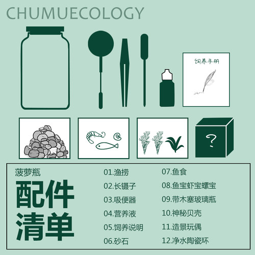 生态瓶水草小鱼缸玻璃办公桌面微景观生日情侣礼物DIY作业免换水