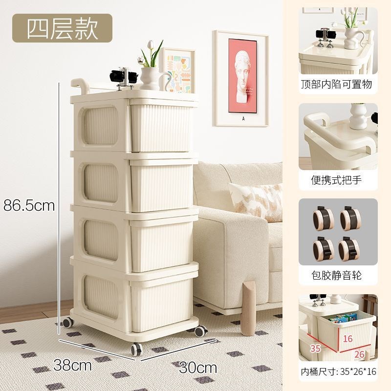 置物架多层小推车落地客厅收纳多功能抽屉式收纳柜宝宝卧室玩具