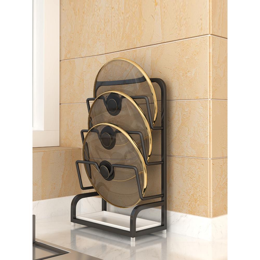 不锈钢锅盖架壁挂免打孔厨房台面坐式砧板菜板收纳架放锅盖的架子