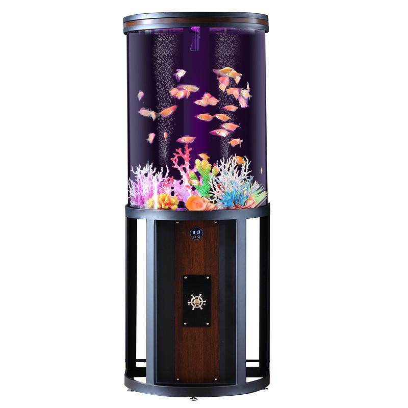 海丽雅圆柱鱼缸客厅小型家用落地智能懒人免换水亚克力圆形水族箱