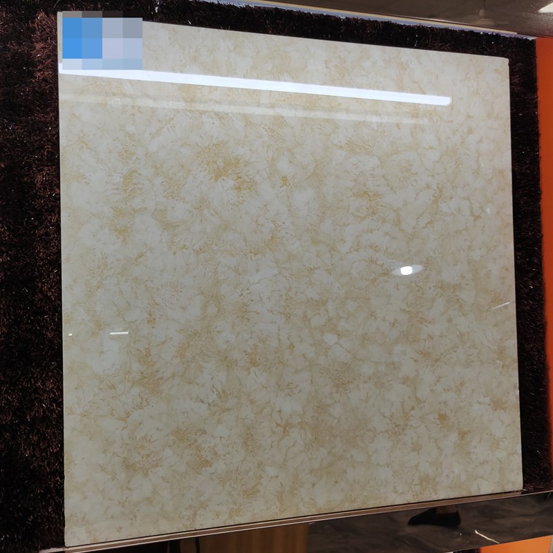 800亮光中黄色爆米花微晶石瓷砖 客餐厅厨卫过道简约现代地砖室内