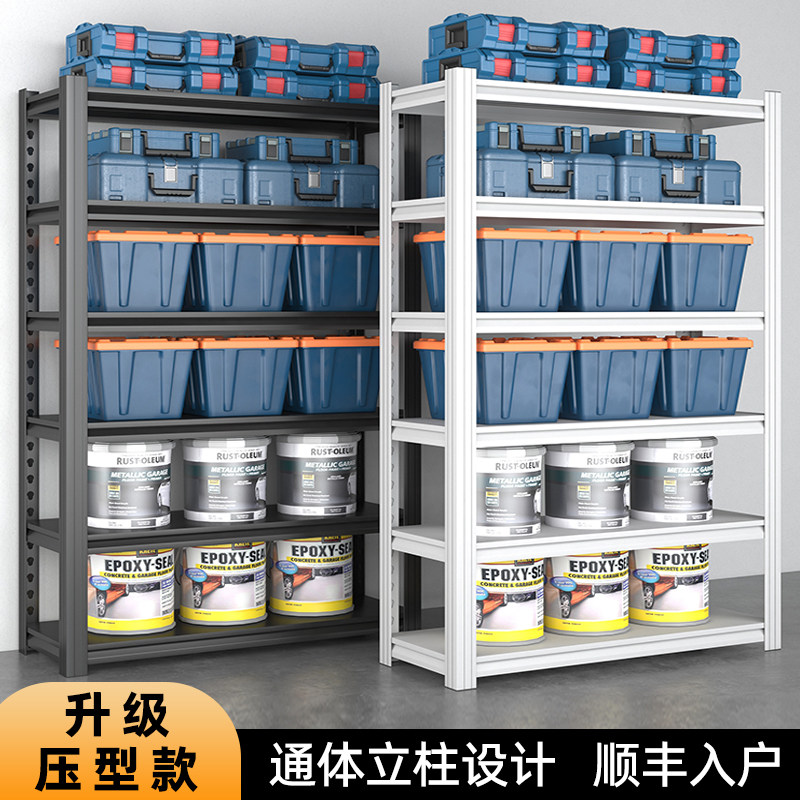 家用钢制货架置物架多层落地仓库阳台储藏室杂物间展示架小收纳架