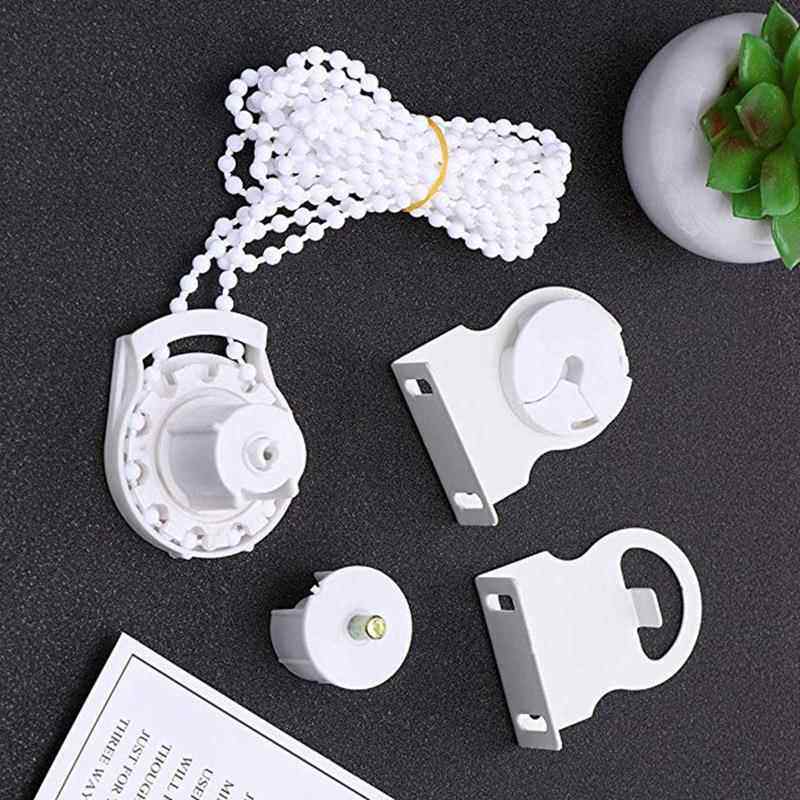 卷帘配件窗帘拉绳式手拉珠升降支架控制器全套拉链轨道轴辅料制头