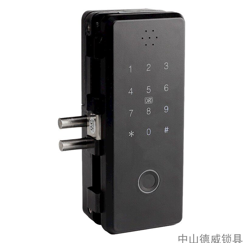 免布线免开孔玻璃门指纹锁单/双门无框门禁锁加密锁密码智能电锁