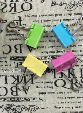 Eagle益而高SA18P-CP彩色筒装长尾夹 25mm反尾夹 燕尾夹 48只装