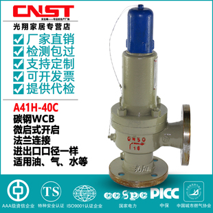 水用DN15 40C 全封闭法兰安全阀 DN250 WCB铸钢弹簧微启式 A41H
