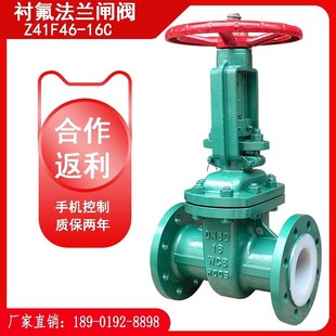 衬氟闸阀碳钢铸钢耐酸碱氧化剂防腐蚀衬四氟开关阀门Z41F46 16C