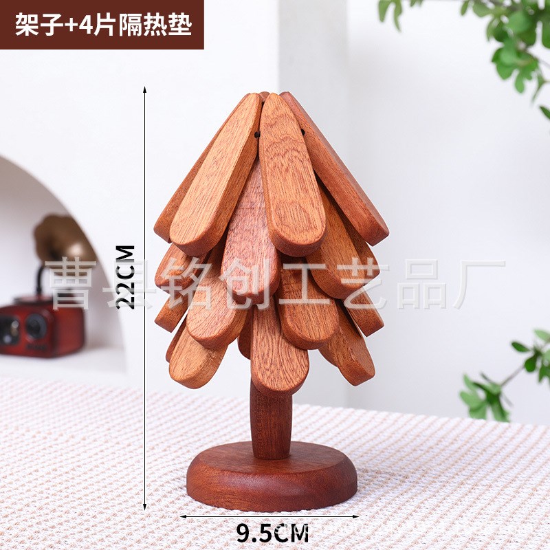 一棵树榉木摆件隔热垫创意餐桌垫防E烫耐高温锅垫杯垫家用碗垫子