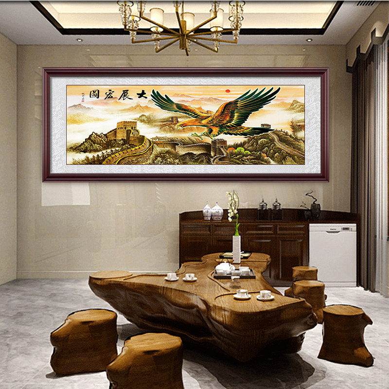 大展鸿图挂画店铺l开张大鹏展翅订制开业送礼定制大展宏图装饰画