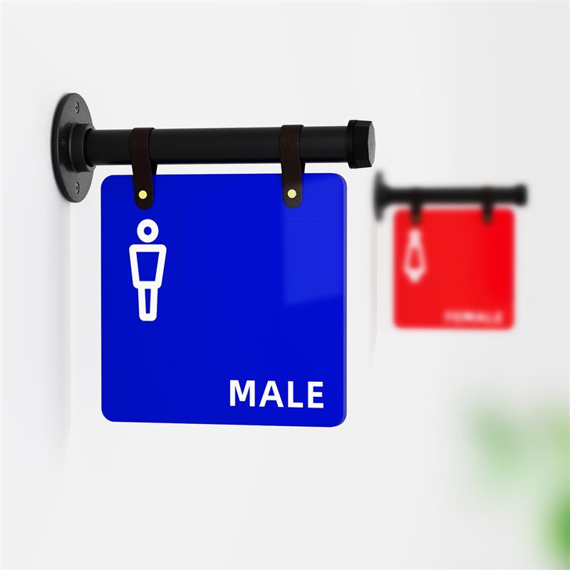 简约ins风时尚化妆室悬挂标识定制F男女洗手间侧挂门牌厕所指示牌