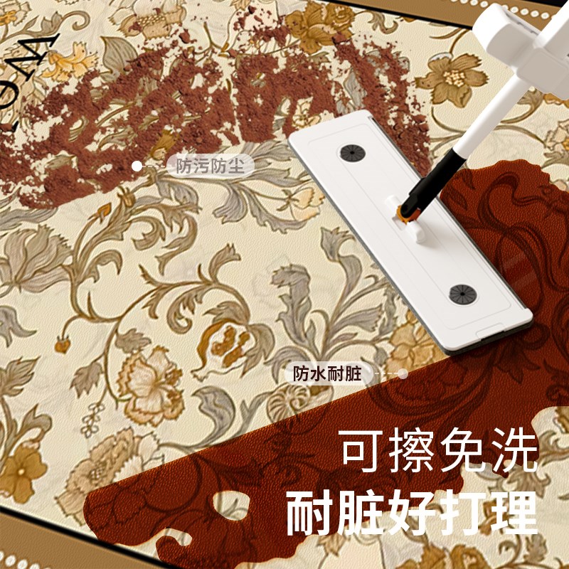 田园风花朵入户门地垫高级感耐脏可擦免洗pvc进门地毯门口可裁剪