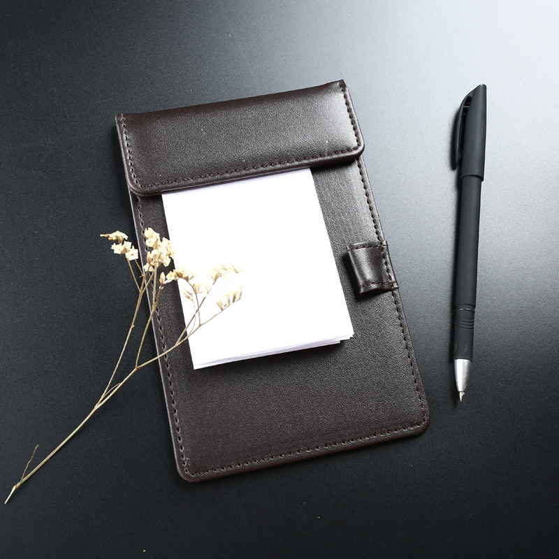 皮革A4会议夹板垫文件夹A5板夹学生写字垫板P资料签字夹便签本定