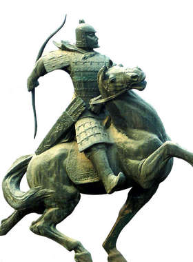 大型铸铜胡服骑射马人物雕塑定制户外园林景观草原玻璃钢塑像摆件