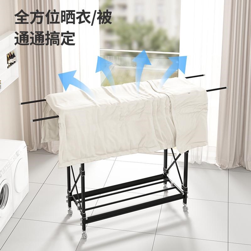 晾衣架阳台落地可折叠卧室内户外晾晒被子挂凉衣架家用移动晒衣架图片