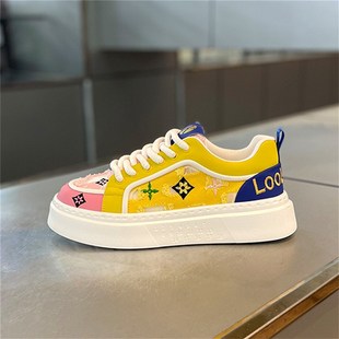 男鞋夏季透气潮流百搭男士休闲板鞋子男生运动增高百搭老爹面包鞋