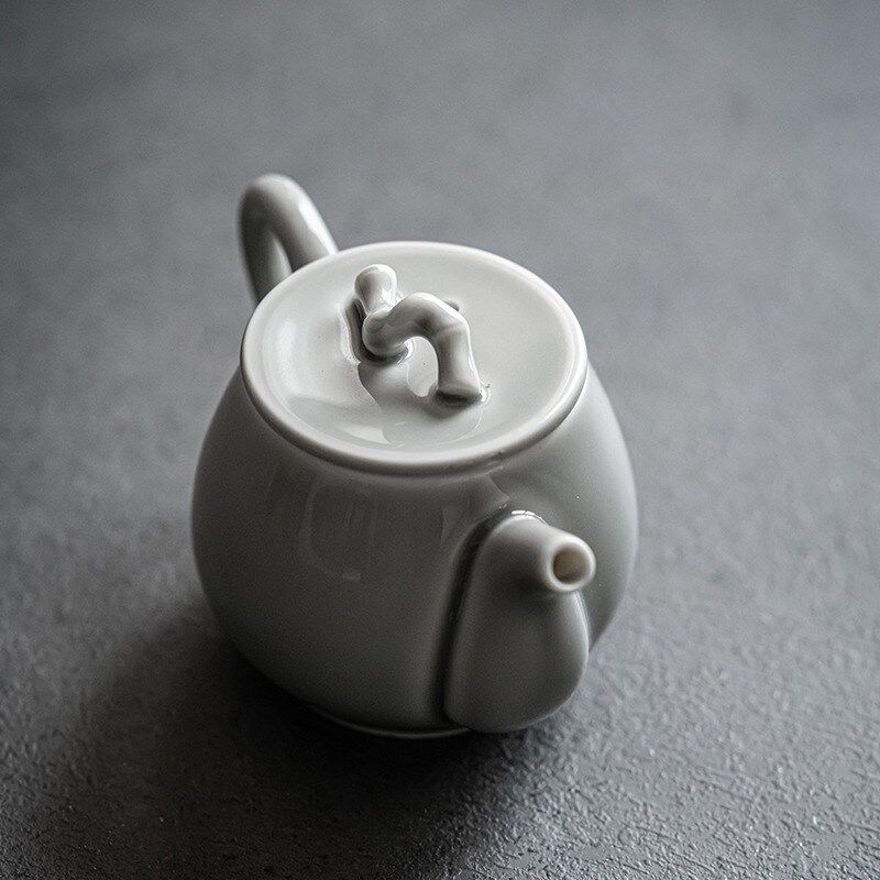 冰灰釉墨竹正把壶日式陶瓷功夫茶壶单壶家用普洱急需手执壶小壶