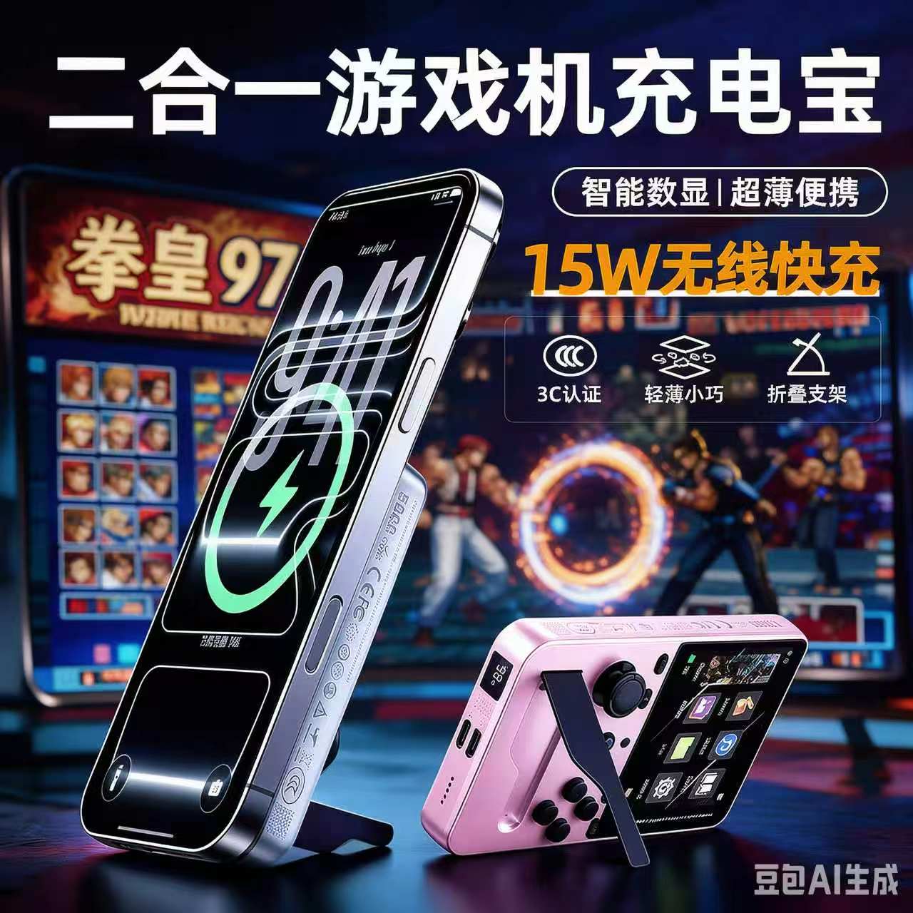 磁吸充电宝游戏掌机支持无线快充										