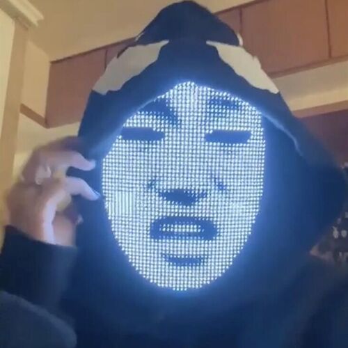 科技面具全脸发光APP感应变脸LED万圣节cosplay赛博朋克电子直销