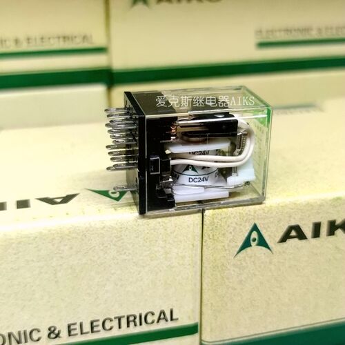 原装AIKS爱克斯中间继电器ARM4F-L四开四闭14脚DC24V带灯