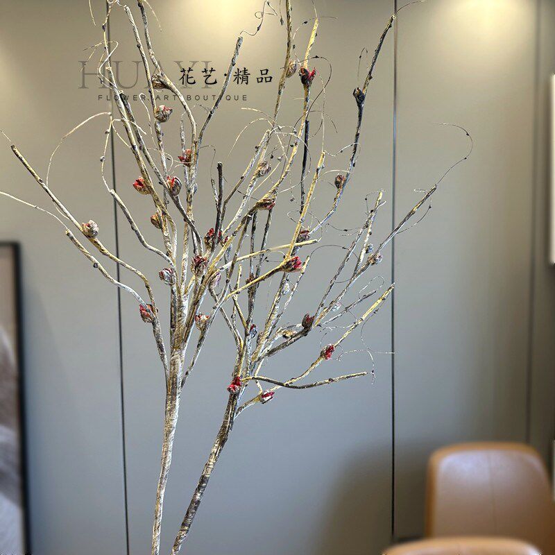 小众花艺素材个性干果壳枝条仿真花树杈干支梅包假树家居摆放美陈