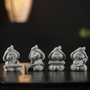 唐朝侍女琴棋书画摆件工艺品家居装饰品客厅书房桌面茶宠茶玩礼品