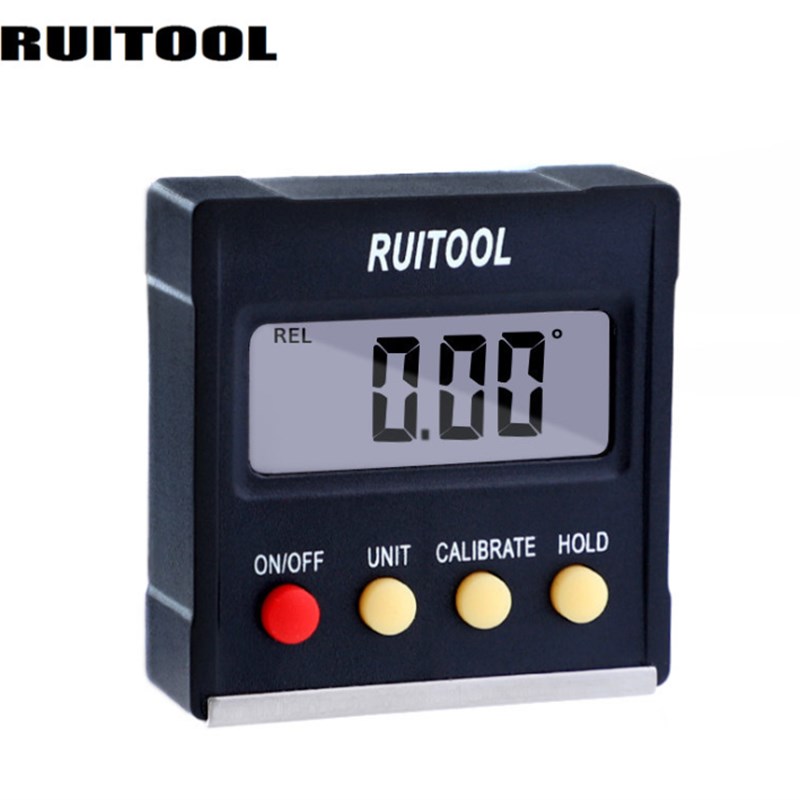 RUITOOL数显角度尺带磁性倾角仪角度测量水平仪高精度数显量角器