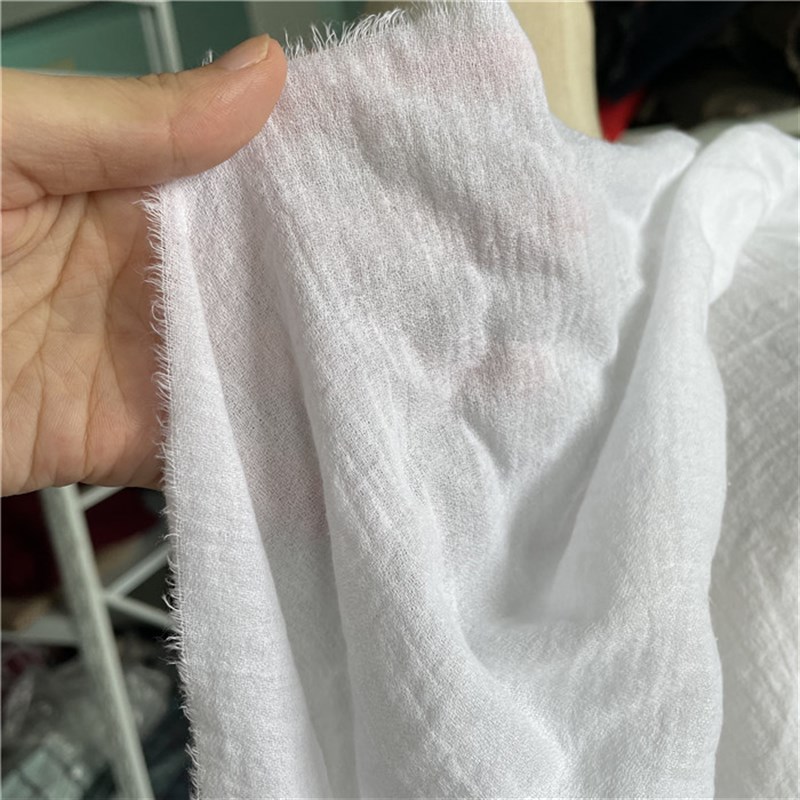 漂白色全棉纯棉褶皱棉纱面料服装布料汉服棉布料包布里衬粉丝回馈