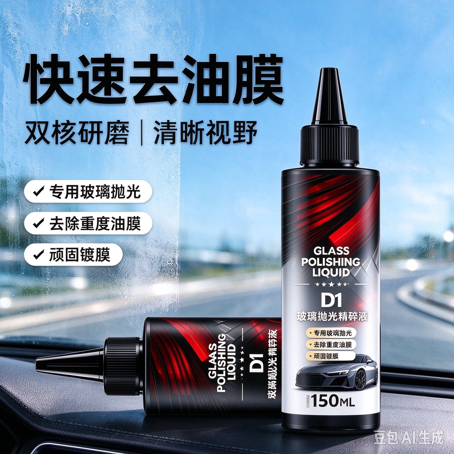 汽车玻璃抛光液升级氧化铈去油膜镀膜水渍轻微划痕抛光液6-yz