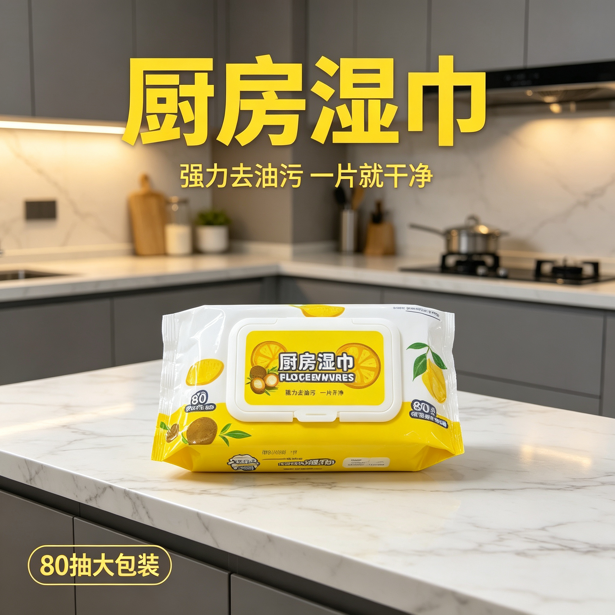 【下单立减50】冰箱清洁湿巾多用途清洁湿巾厨房油烟机去油污JL