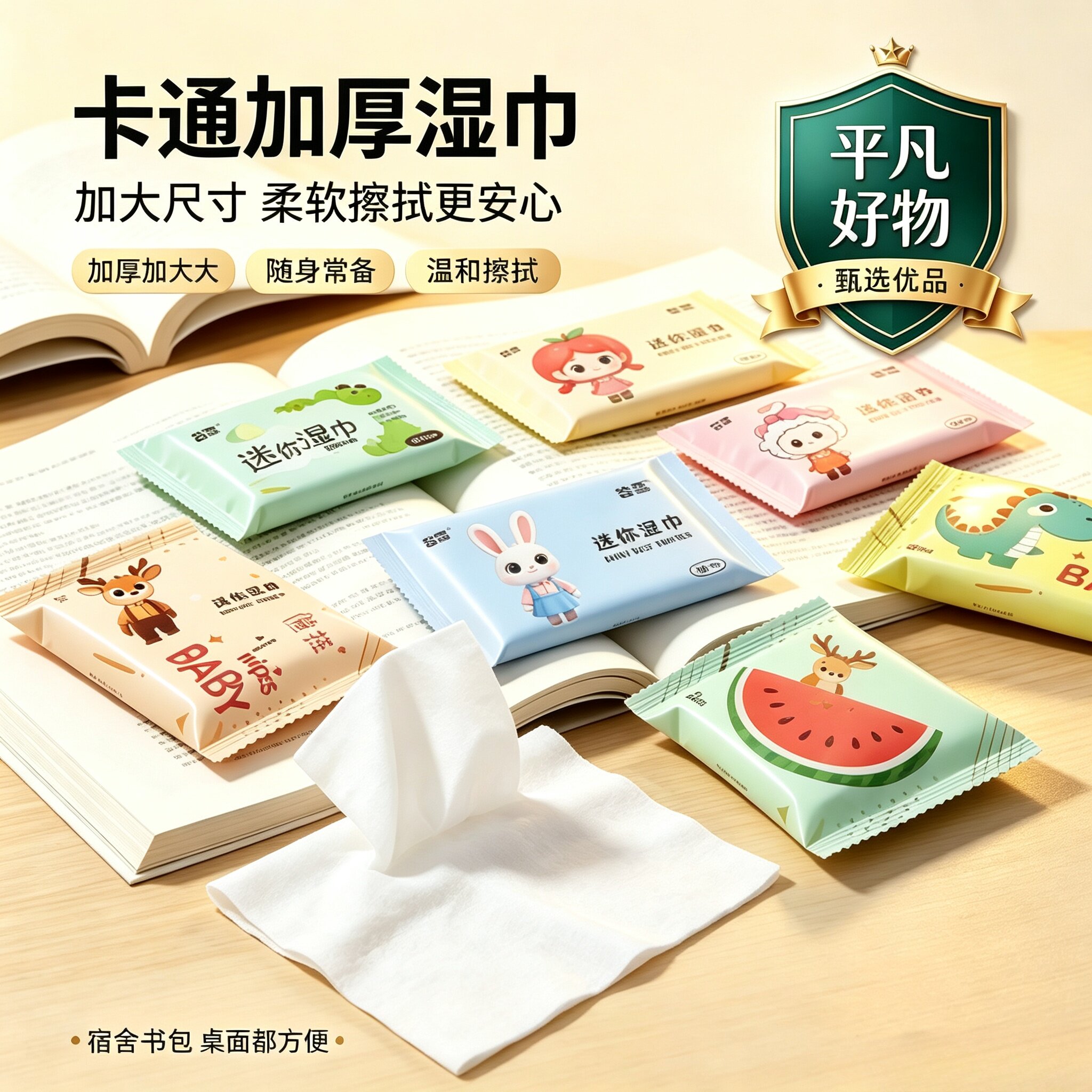 【到手30包】婴儿湿巾小包便携学生儿童用加厚一次性手口湿纸巾JL
