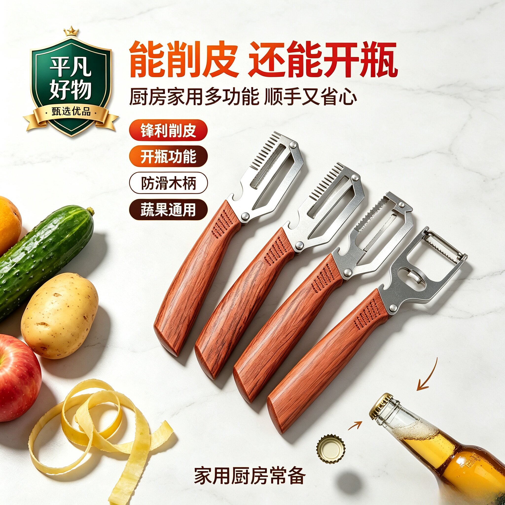 【升级款】厨房多功能切葱切丝开瓶神器塑形家用去皮文具美工刀JL