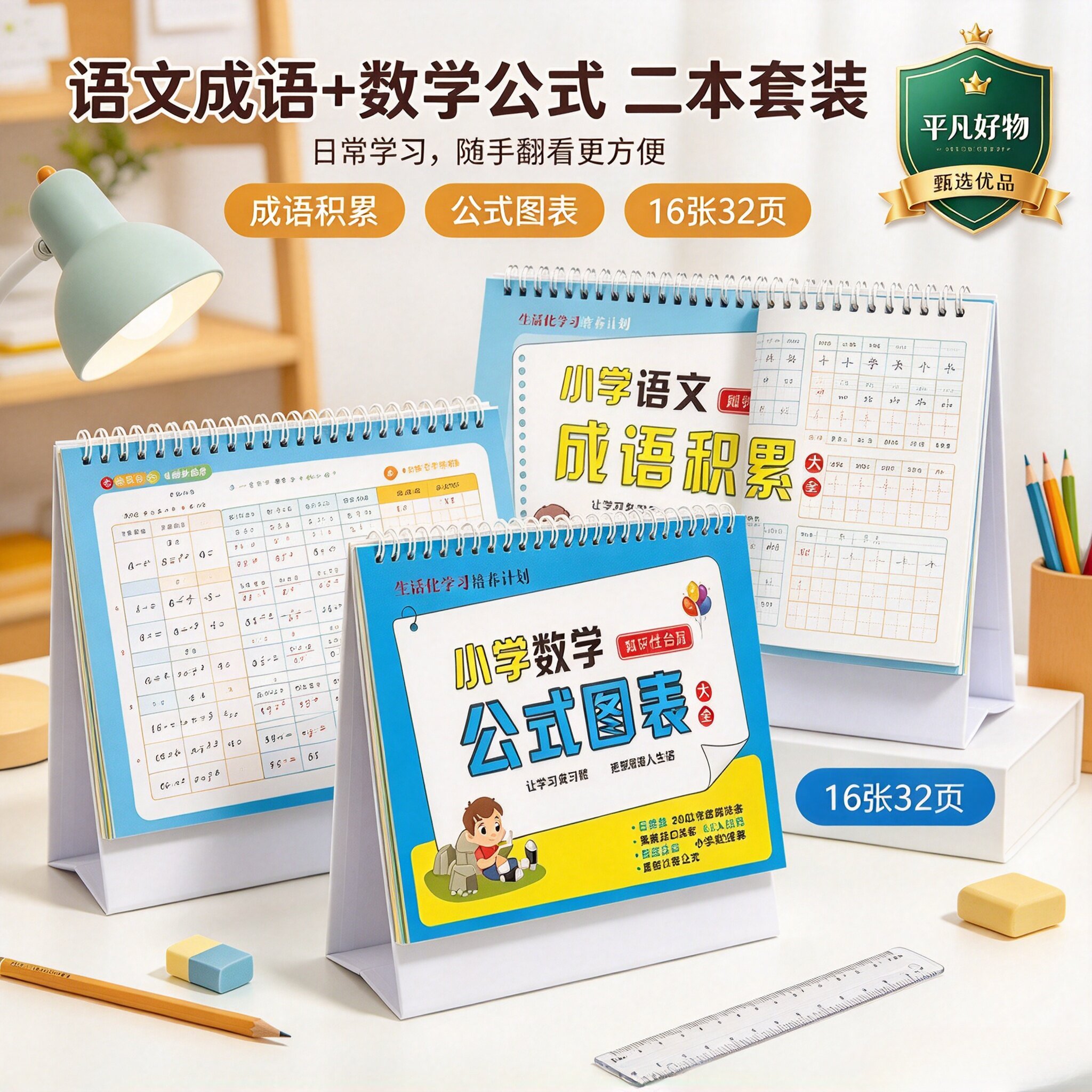 小学数学公式图表台历小学生数学同步知识点思维训练学习日历JL