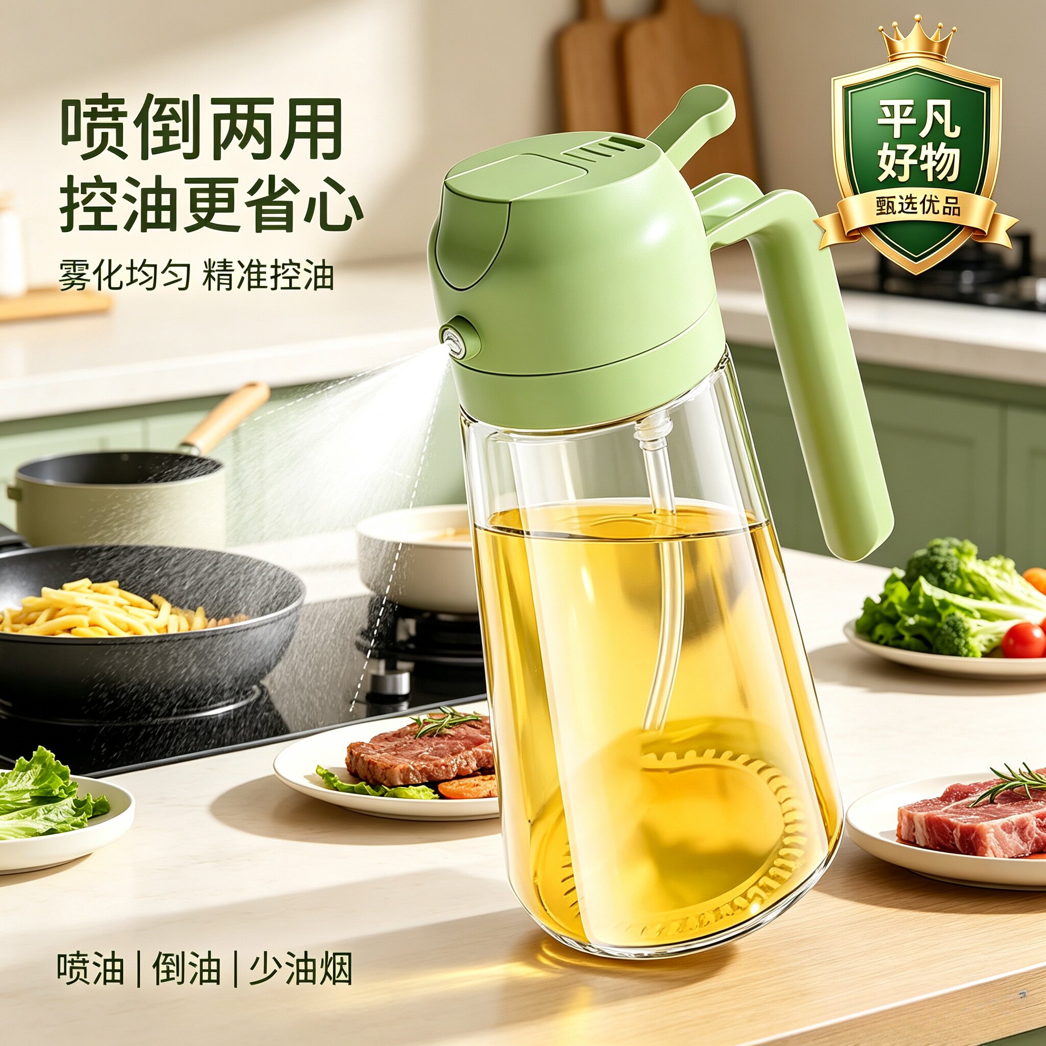 【好物推荐】避光喷倒两用油壶家用喷倒一体油壶酱油醋分装瓶JL