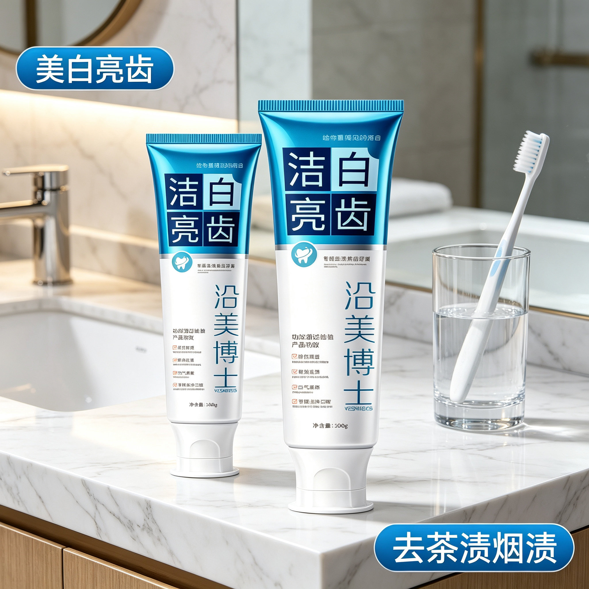 逆袭冷白牙洁白亮齿牙膏清新口气温和修护去渍JL