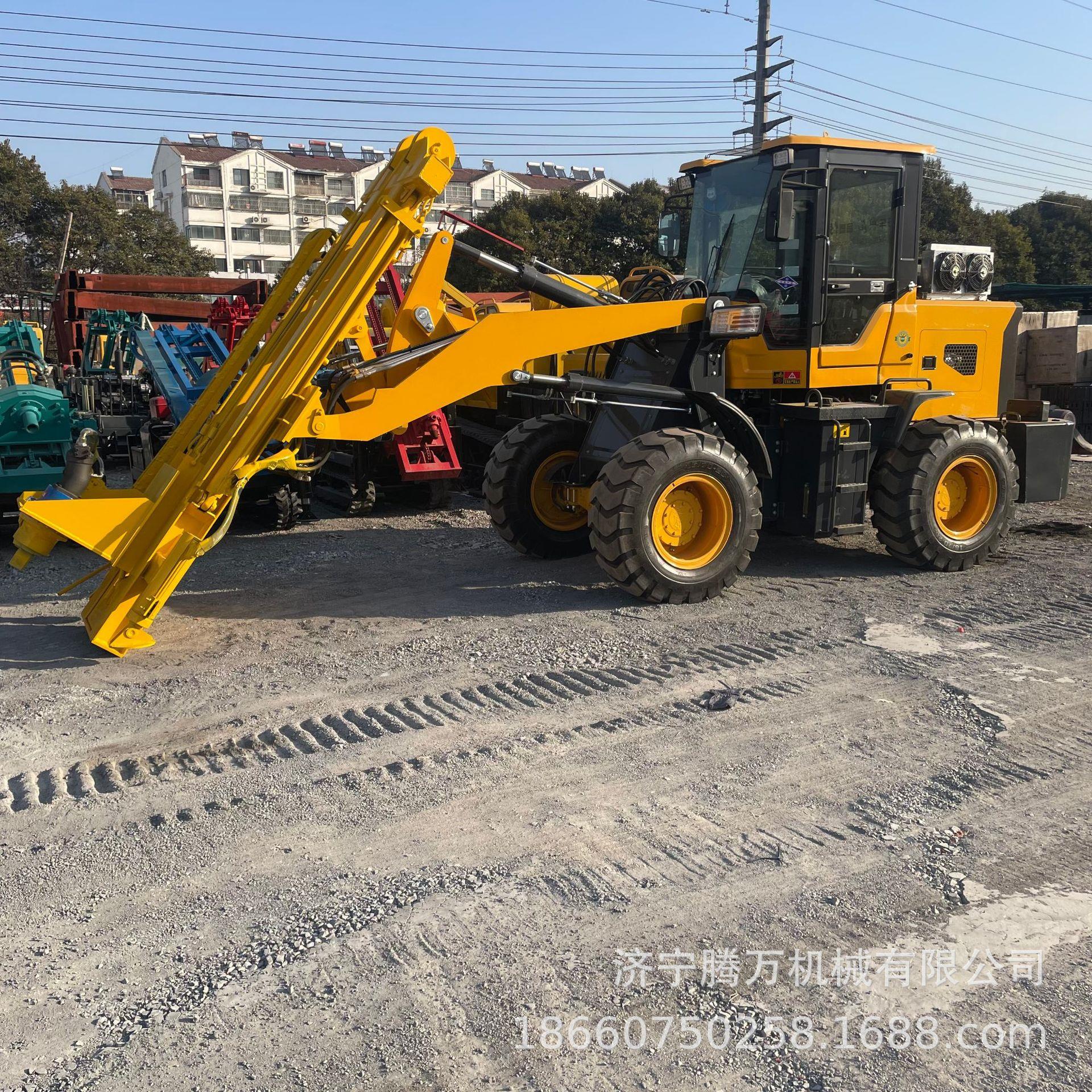 铲车改装打桩机厂家螺旋钻孔双油缸加压干活速度更快多功能