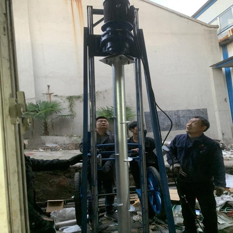 两相电5.5千瓦打桩机2.5米螺旋地桩植入钻桩机便携支架式