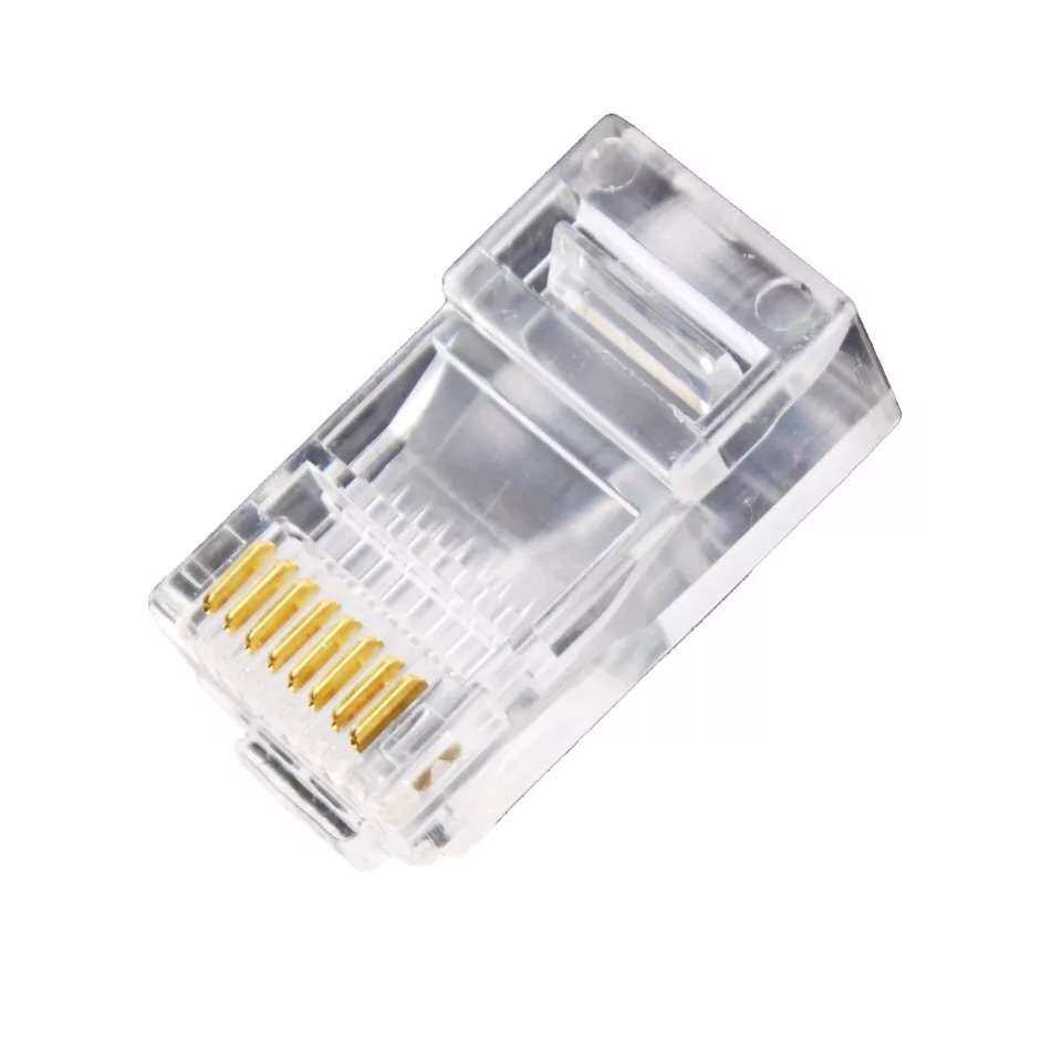 RJ45 8P8C CAT5E 1U镀金网络超五类水晶头0.35厚三叉大铜片1000个