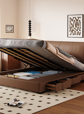 欧派OPPEIN家居现代简约储物床1米8双人床卧室床架落地大床信封床