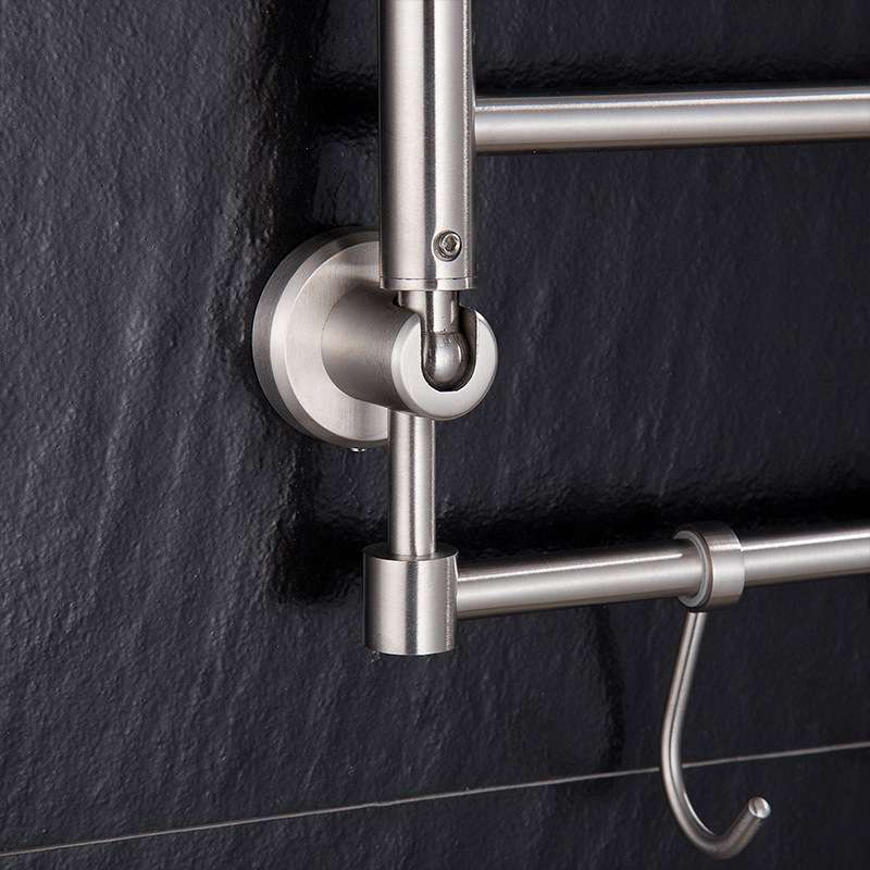 SUS304不锈钢拉丝圆形浴巾架可折叠毛巾架置物架浴室挂件厨房配件