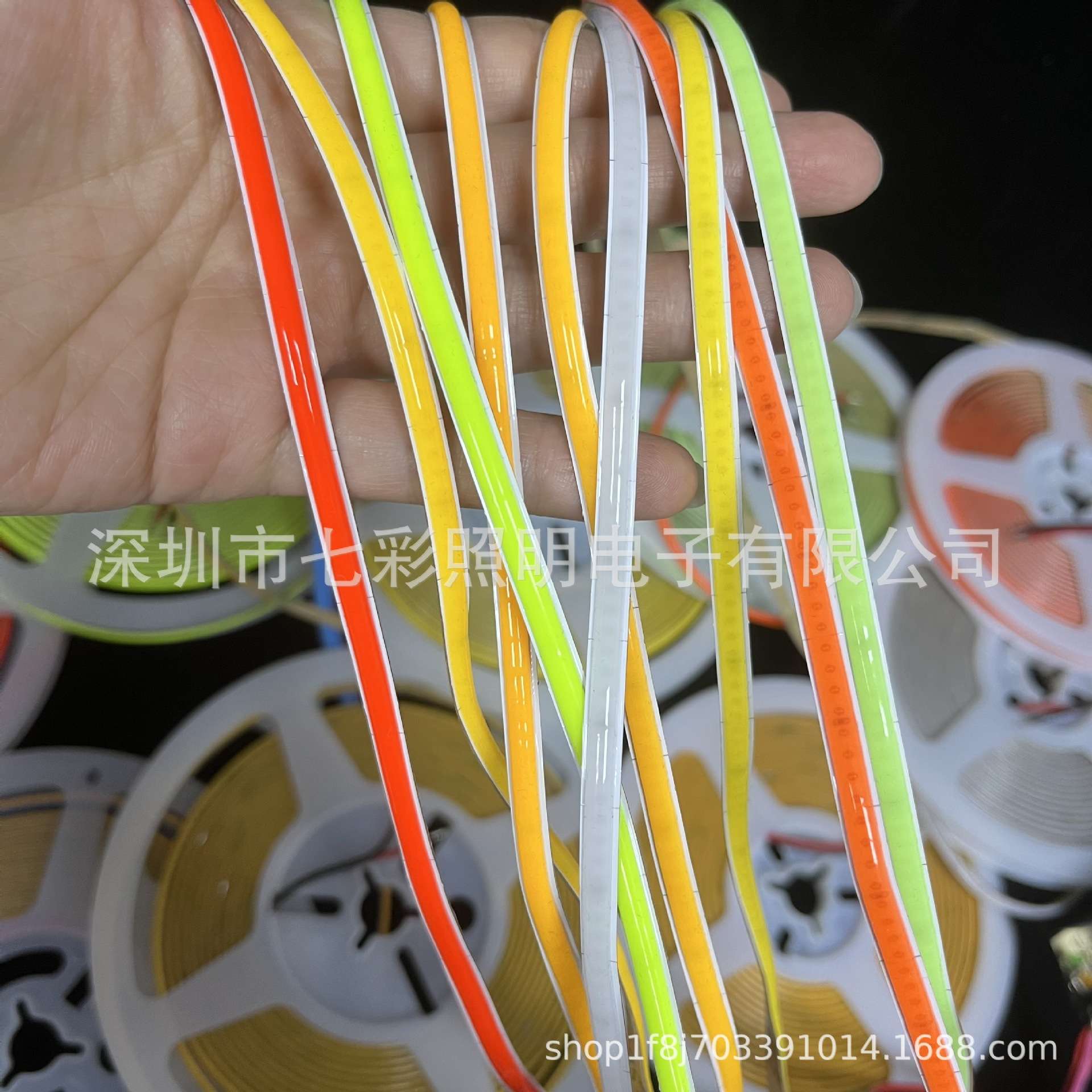 COB灯带粉色12v窄版5mm嵌入式3mm柔性带8mm线条24v无频闪高亮粉红