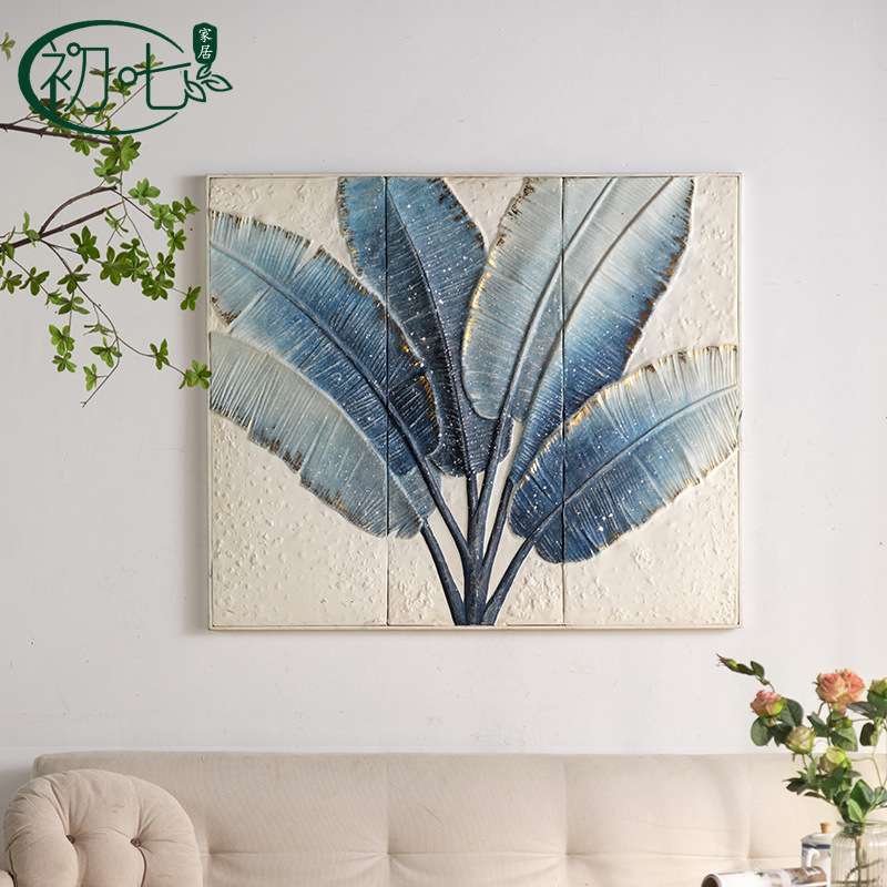 美式玄关浮雕立体壁画 民宿床头高级装饰画 沙发背景墙艺术油画图片
