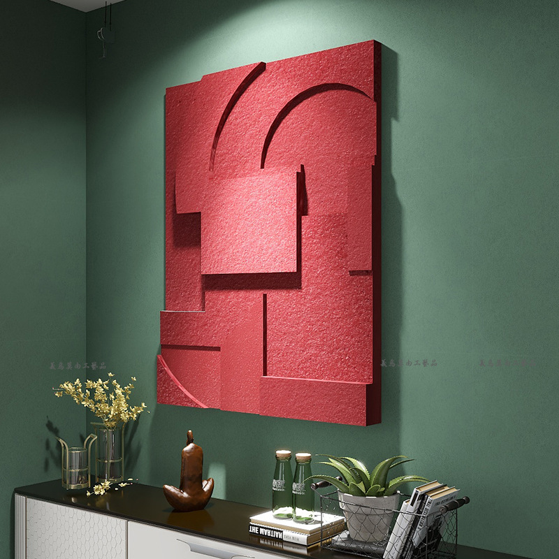 现代客厅餐厅装饰画个性3d立体浮雕走廊过道玄关挂画竖版创意轻奢图片