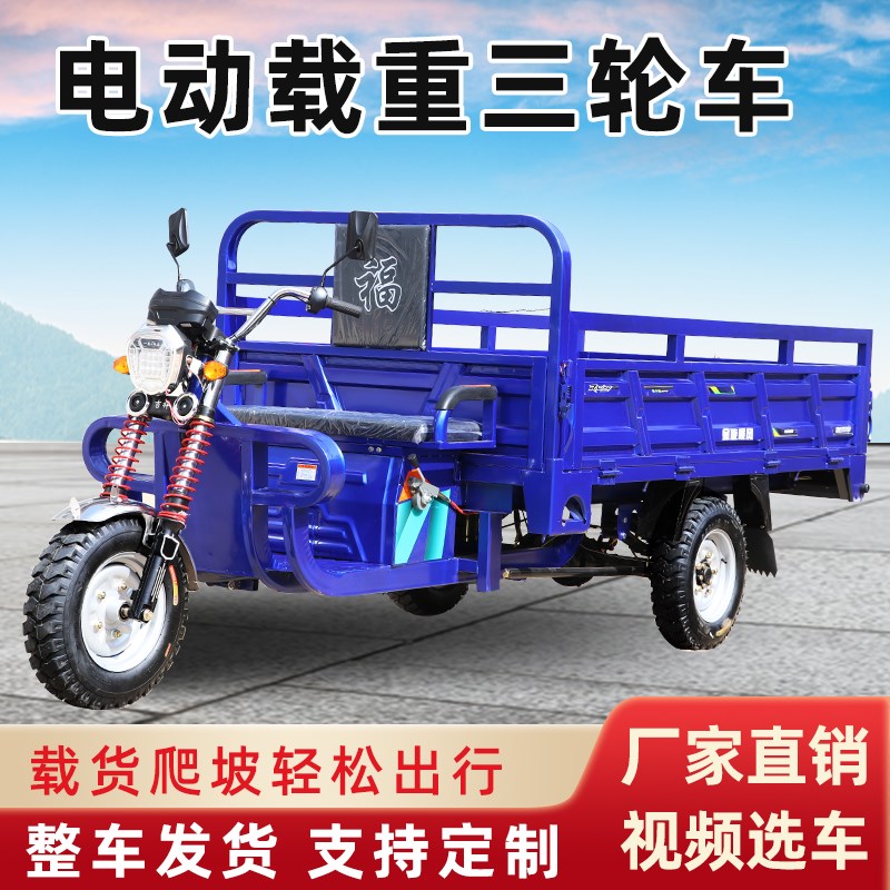 电动三轮车拉货大功率载重王工地B农用摆摊货运大型自卸五轮车定