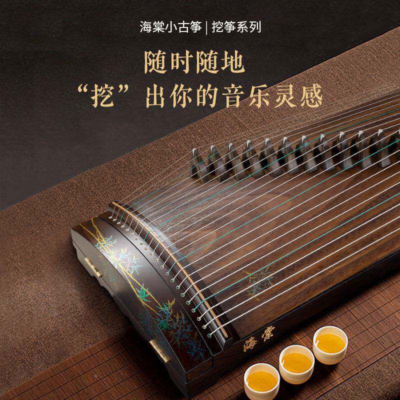海棠古筝筝辞云裳挖初小古筝学者小古筝可携式一短筝弦迷你小楚米