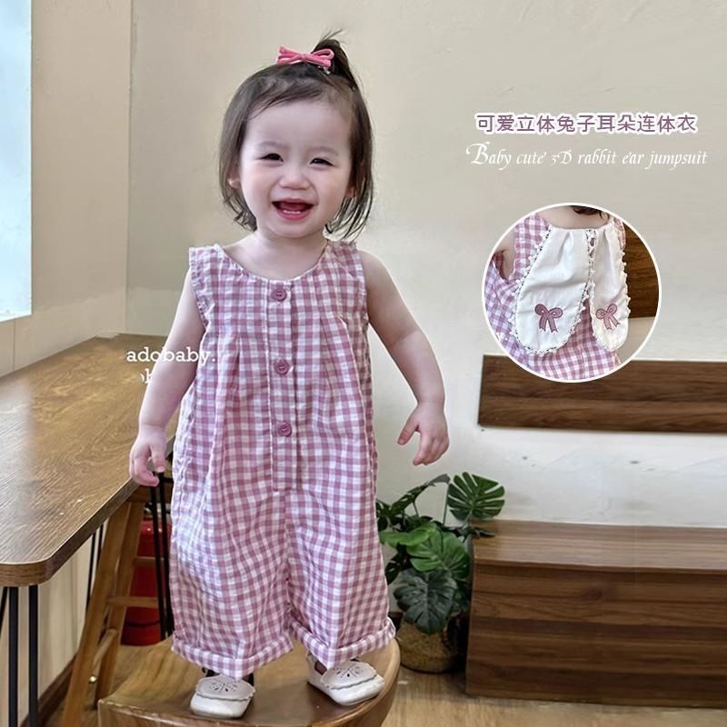 女宝宝连体衣夏季2024v新款夏装婴幼儿包屁衣婴儿外出服夏