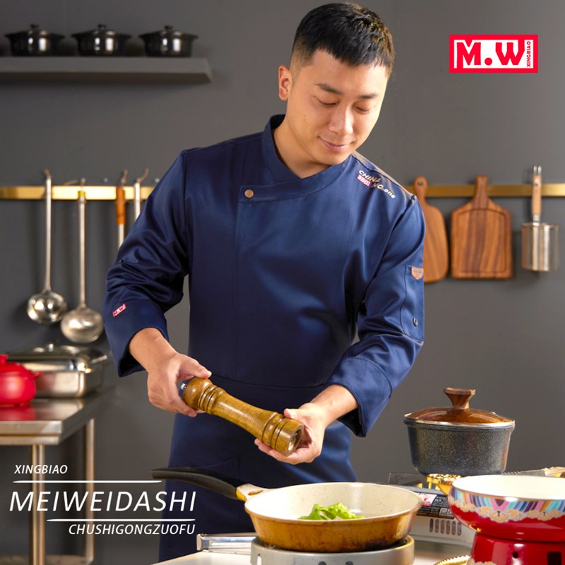 厨师工作服酒店j餐饮厨房工装后厨食堂大码服装男女高档长袖厨师
