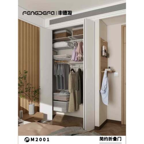 丰德叠发金属999衣柜折门代卧室衣帽可储物间现移动设计折叠门可