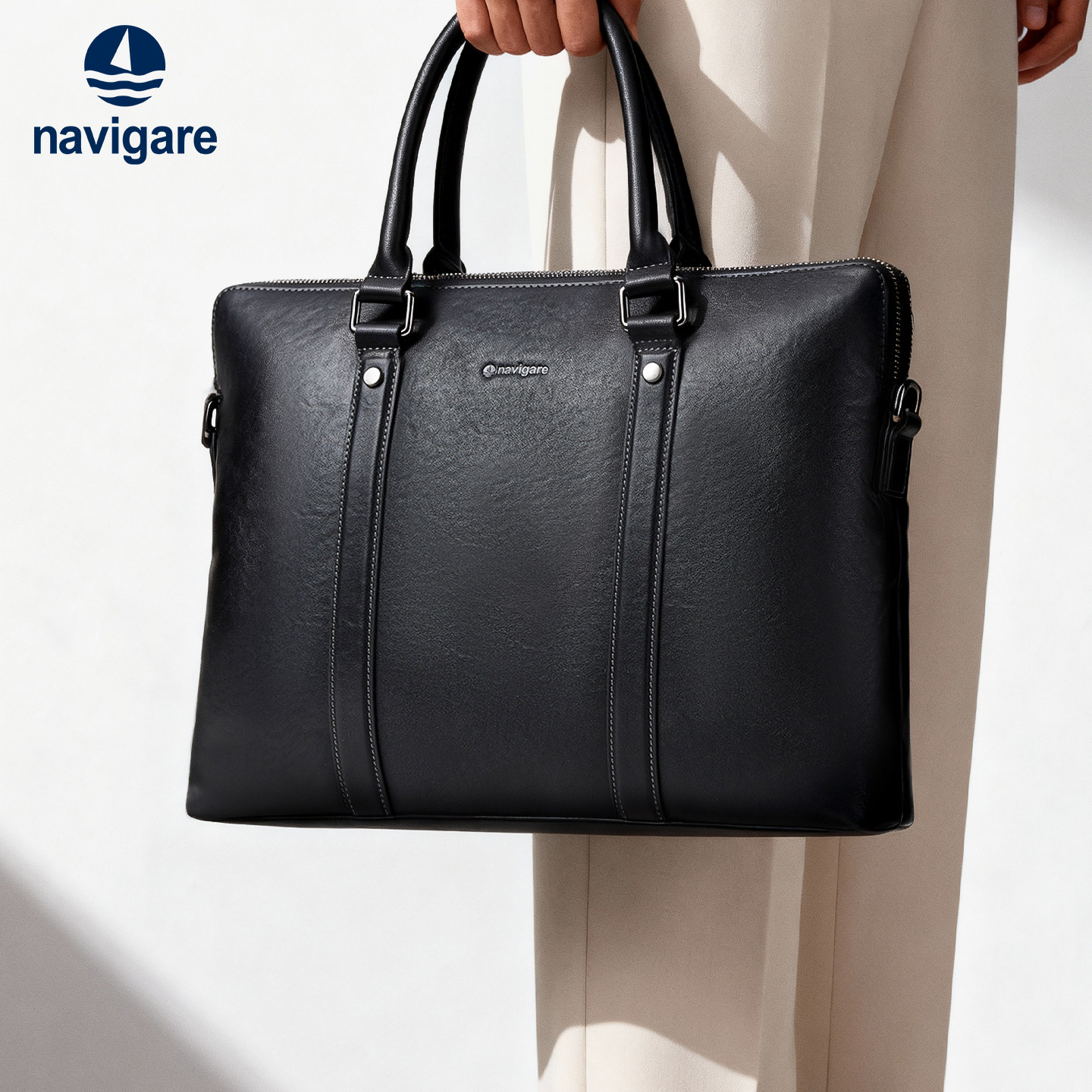 【真皮】Navigare纳维凯尔意大利小帆船男士商务头层牛皮公文包